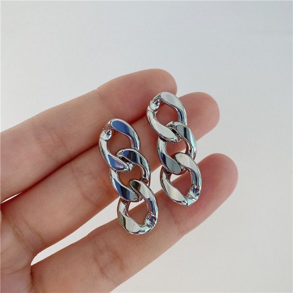 Vintage Geometric Chain Design Tassel Earrings ins Cool Style Earrings